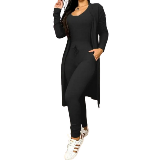 Ensemble combinaison et manteau avec poche à cordon