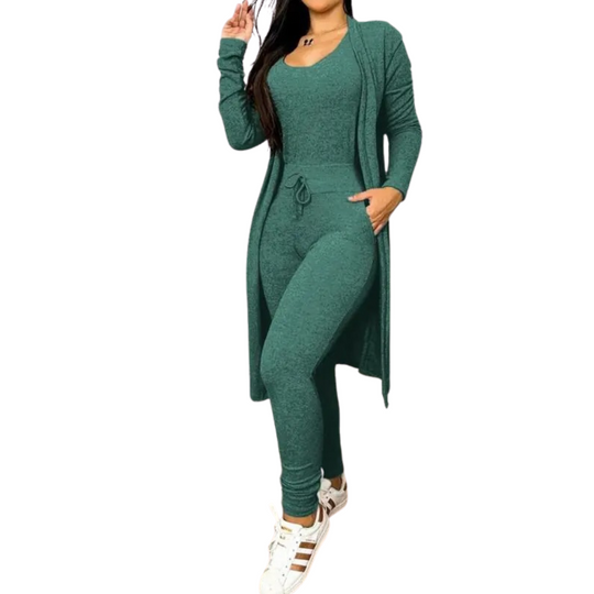 Ensemble combinaison et manteau avec poche à cordon