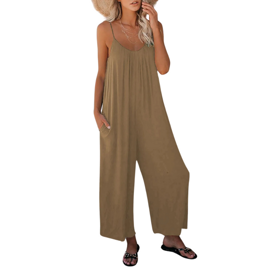 Combinaison ample à col en V pour femme