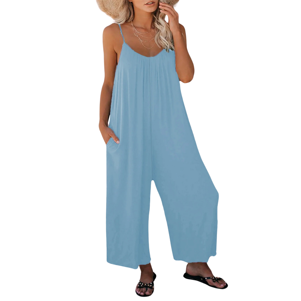 Combinaison ample à col en V pour femme