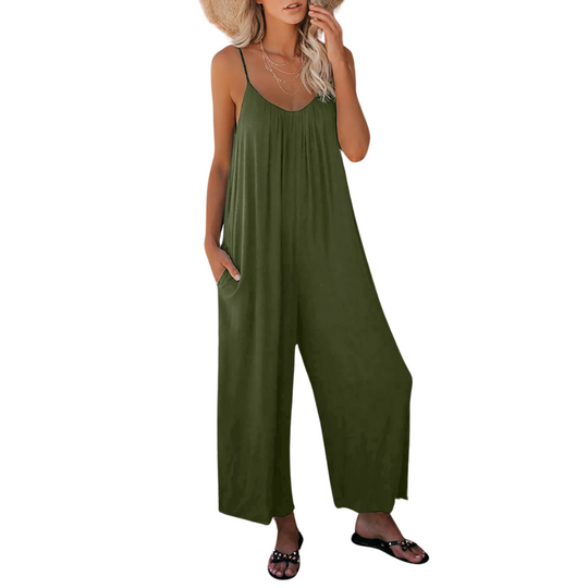 Combinaison ample à col en V pour femme