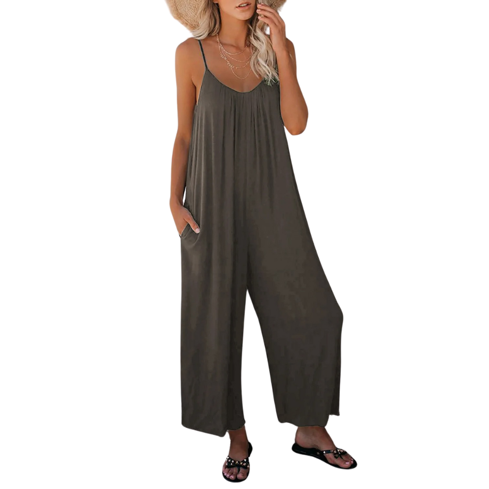 Combinaison ample à col en V pour femme