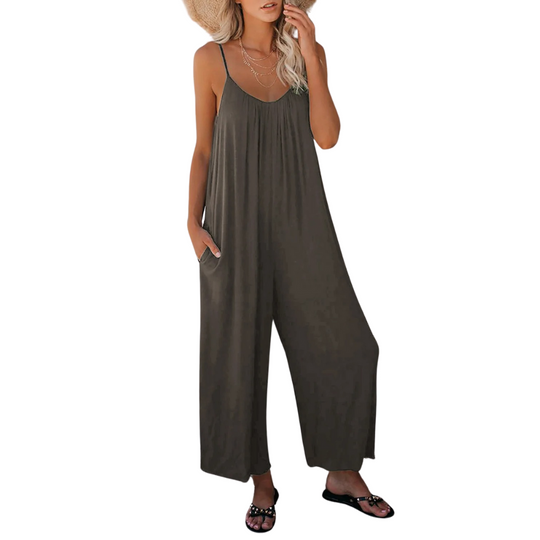 Combinaison ample à col en V pour femme