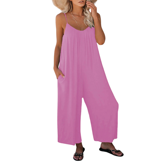 Combinaison ample à col en V pour femme