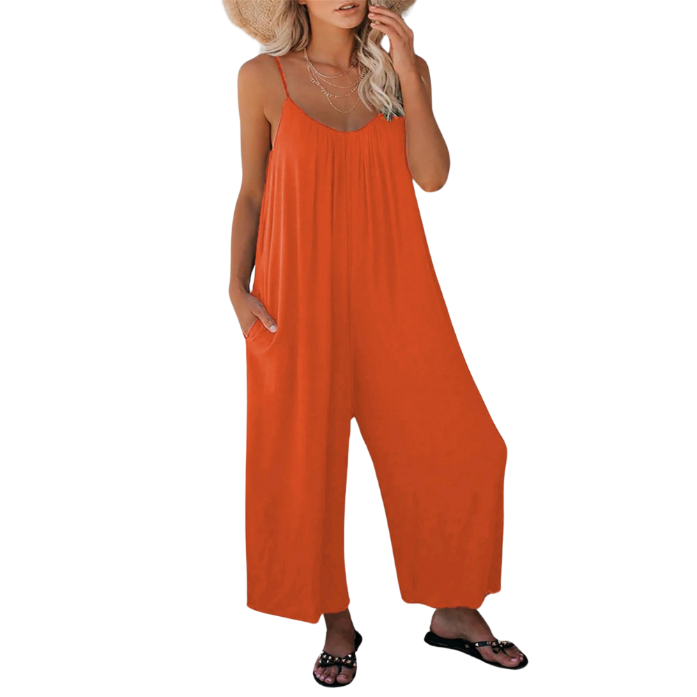 Combinaison ample à col en V pour femme