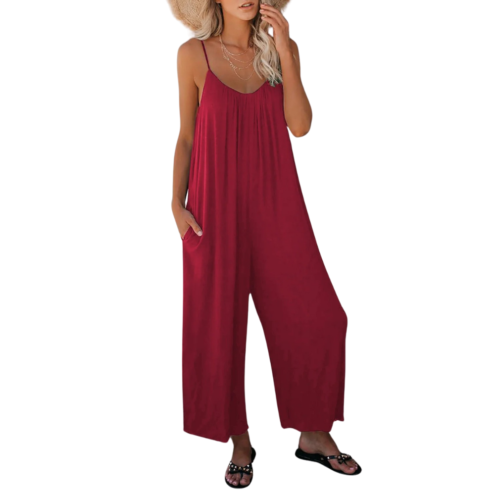 Combinaison ample à col en V pour femme