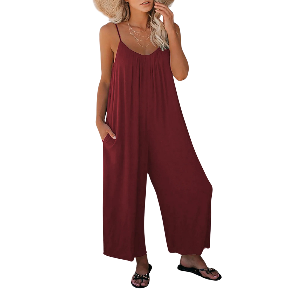 Combinaison ample à col en V pour femme