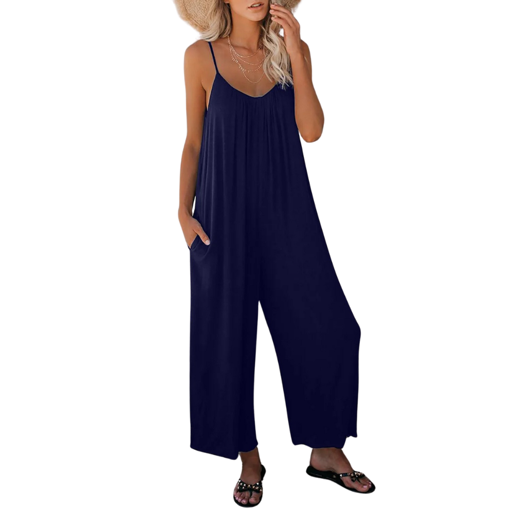 Combinaison ample à col en V pour femme