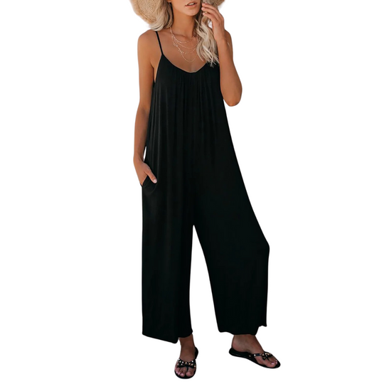 Combinaison ample à col en V pour femme