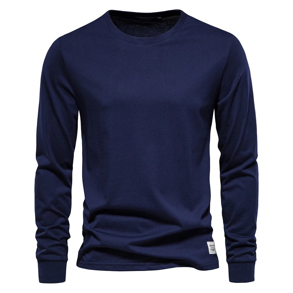 T-shirt à manches longues de couleur unie pour hommes