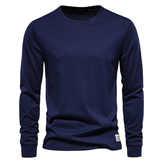 T-shirt à manches longues de couleur unie pour hommes