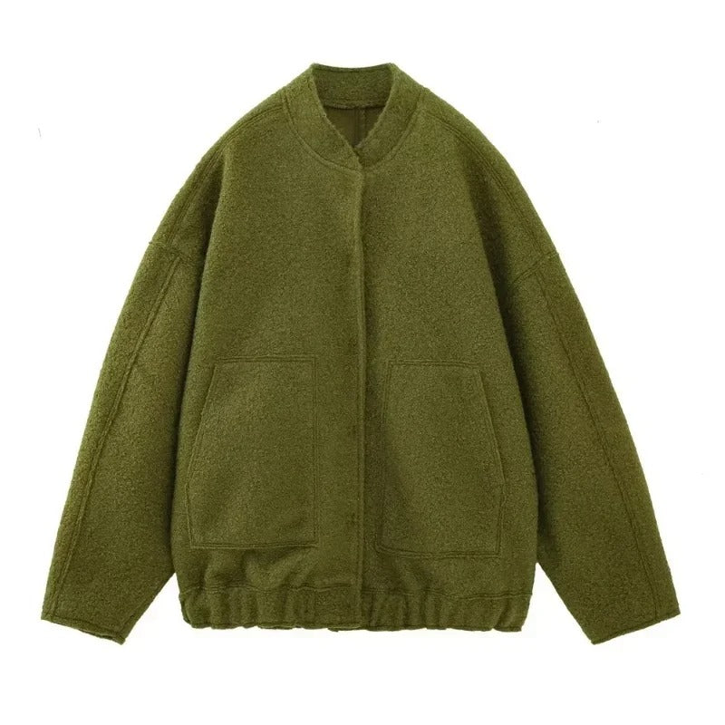 Blouson aviateur oversize en tweed pour femme