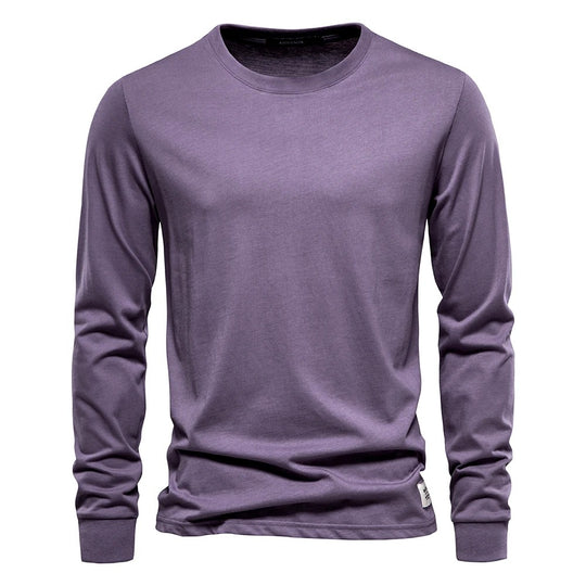 T-shirt à manches longues de couleur unie pour hommes