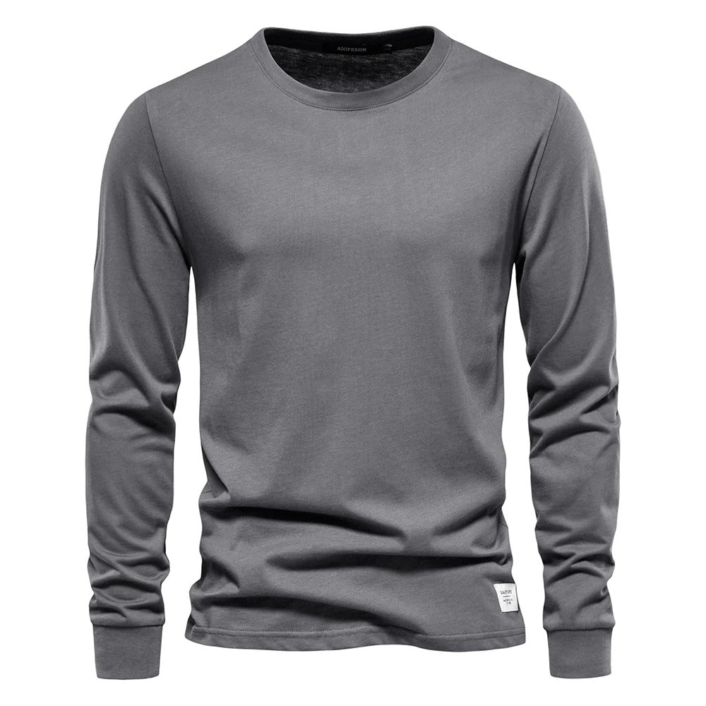 T-shirt à manches longues de couleur unie pour hommes