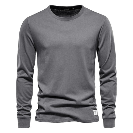 T-shirt à manches longues de couleur unie pour hommes
