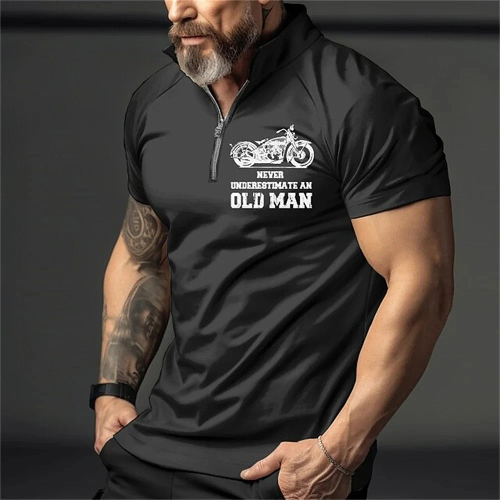Polo vintage imprimé 3D pour homme