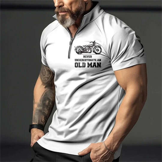 Polo vintage imprimé 3D pour homme