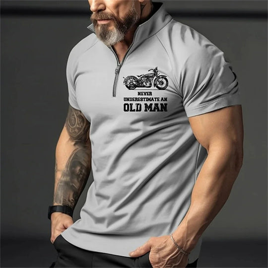 Polo vintage imprimé 3D pour homme