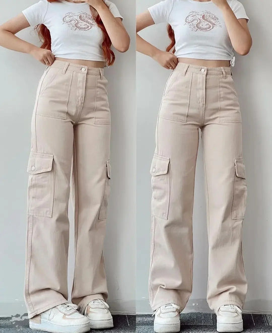 Pantalon cargo multi-poches pour femme