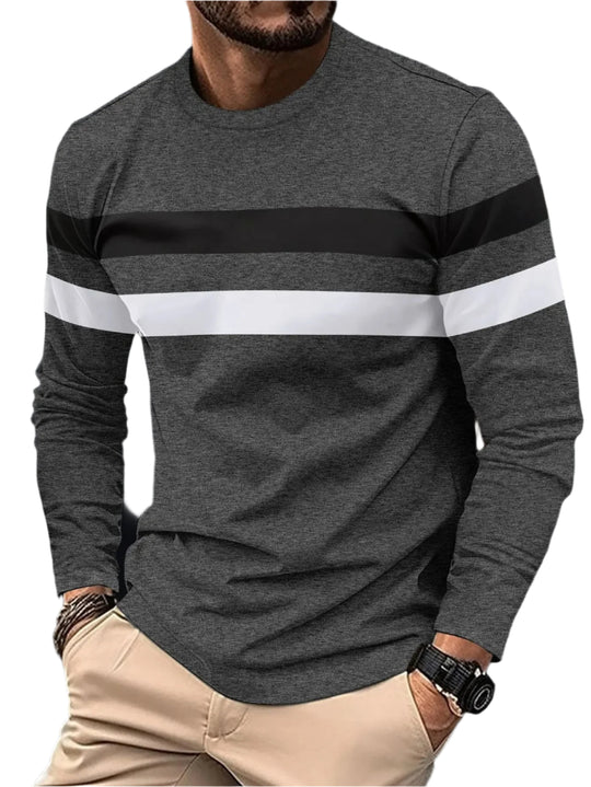 T-shirt à manches longues et empiècements pour homme