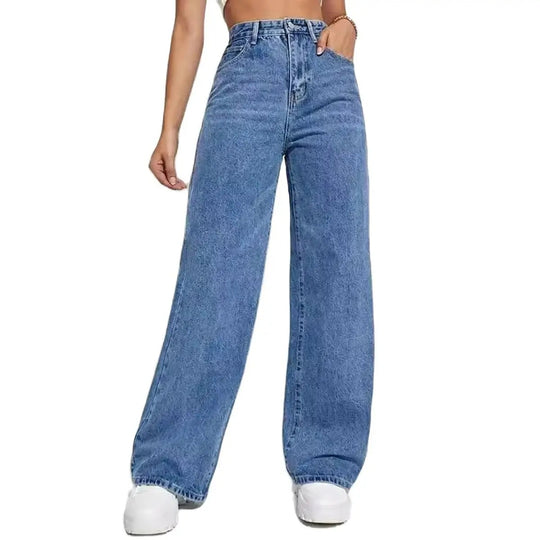 Jeans en denim à jambe large pour femmes