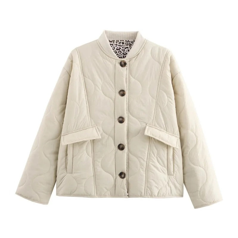 Veste rembourrée à poche avant pour femme