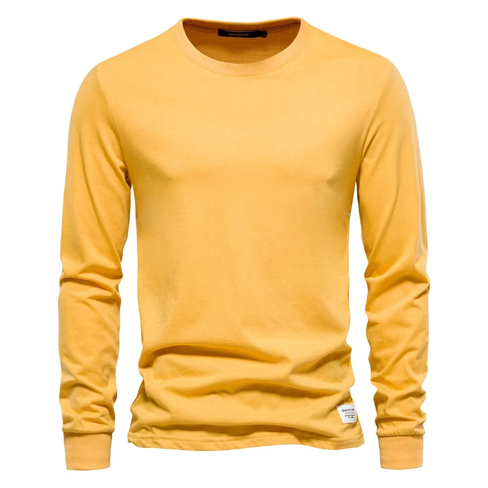 T-shirt à manches longues de couleur unie pour hommes