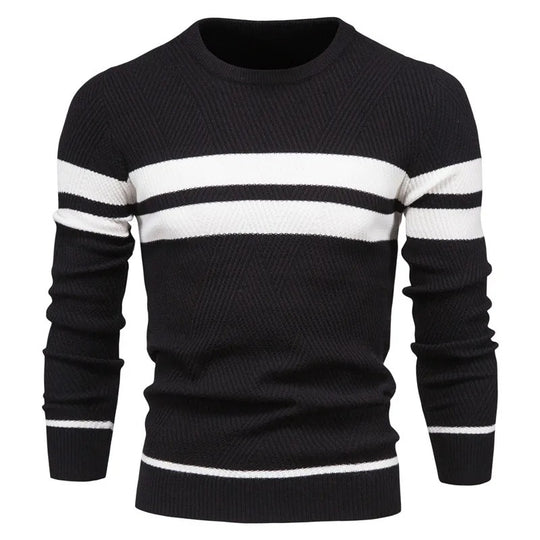 Pull à manches longues en patchwork pour hommes