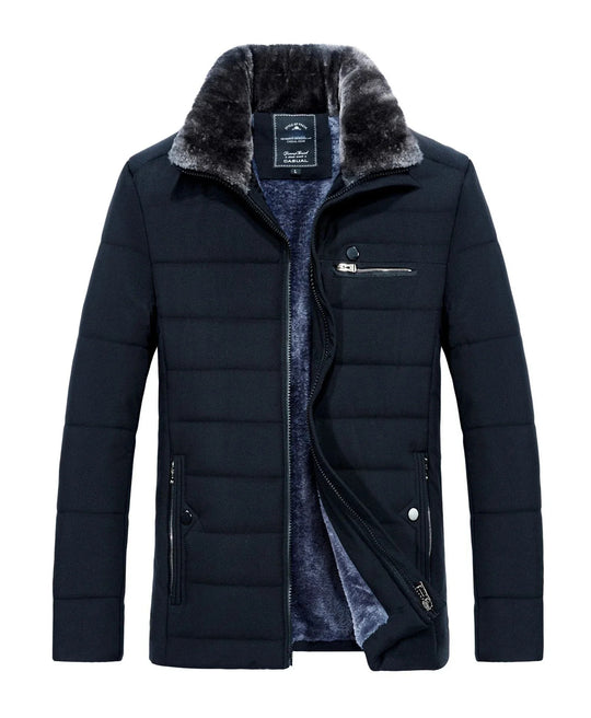 Veste coupe-vent à col en fourrure pour hommes