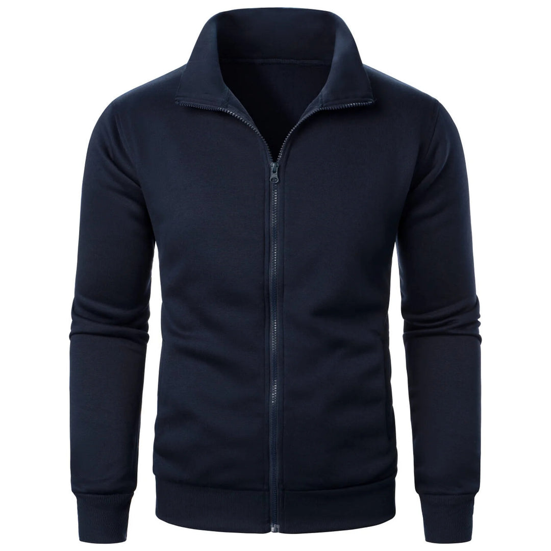 Veste zippée décontractée à col montant pour hommes