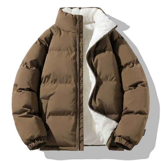 Veste à col montant en polaire épaisse pour hommes