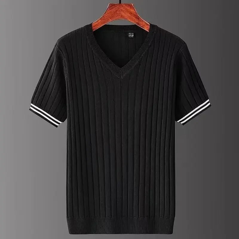 T-shirt slim fit à col en V pour homme