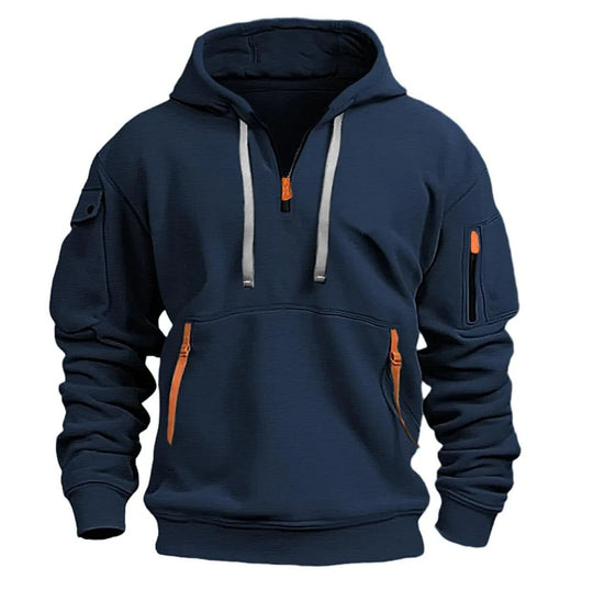 Pull à capuche multi-poches pour hommes