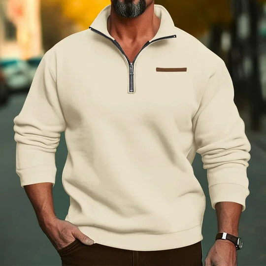 Pull en velours demi-fermé pour hommes
