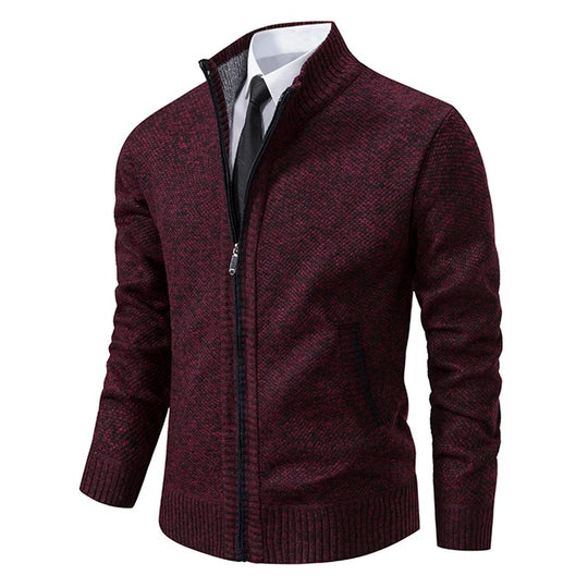 Cardigan à fermeture éclair en polaire pour hommes