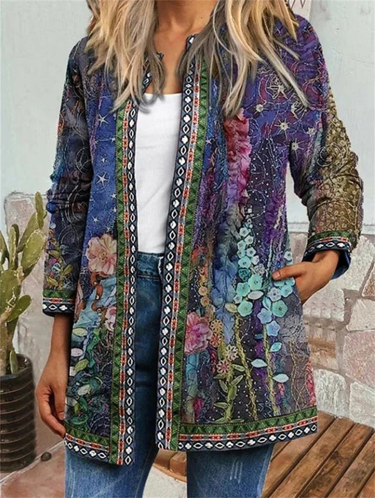 Cardigan imprimé ethnique pour femme