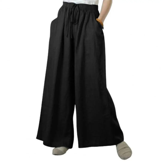 Pantalon large décontracté droit pour femme