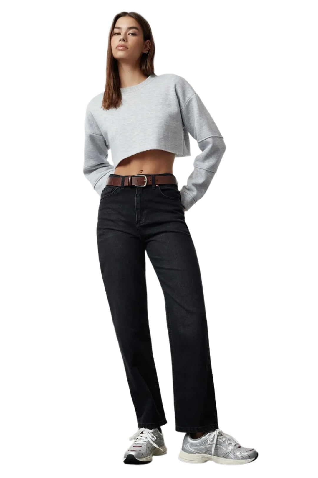 Pantalon en jean droit pour femme