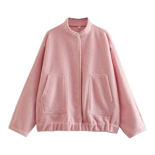 Blouson aviateur oversize en tweed pour femme