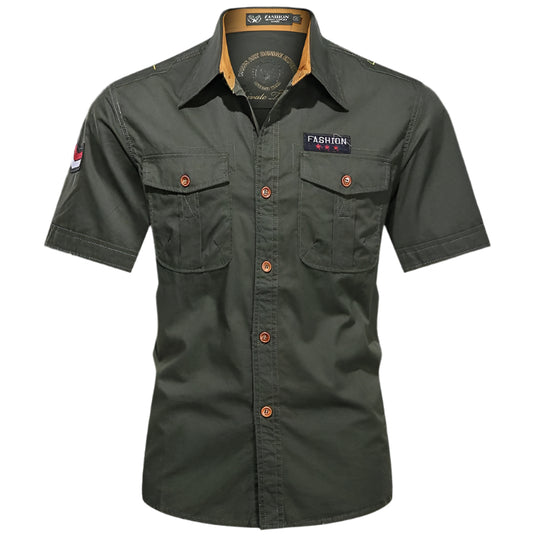 Chemise de travail en pur coton pour homme