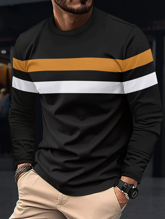 T-shirt à manches longues et empiècements pour homme