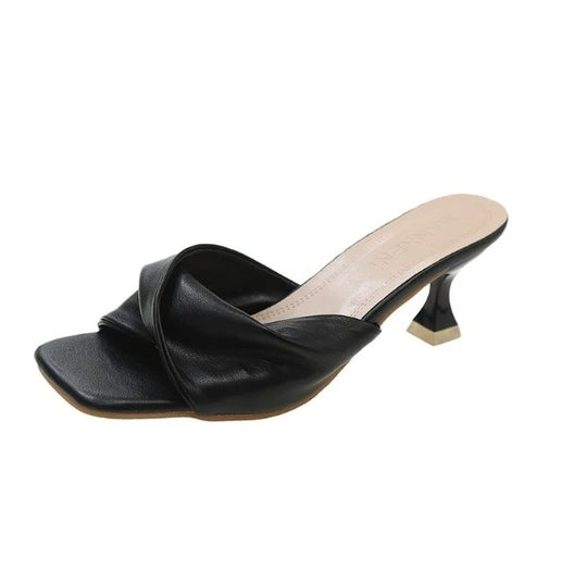Mules à talons hauts et bout pointu pour femme