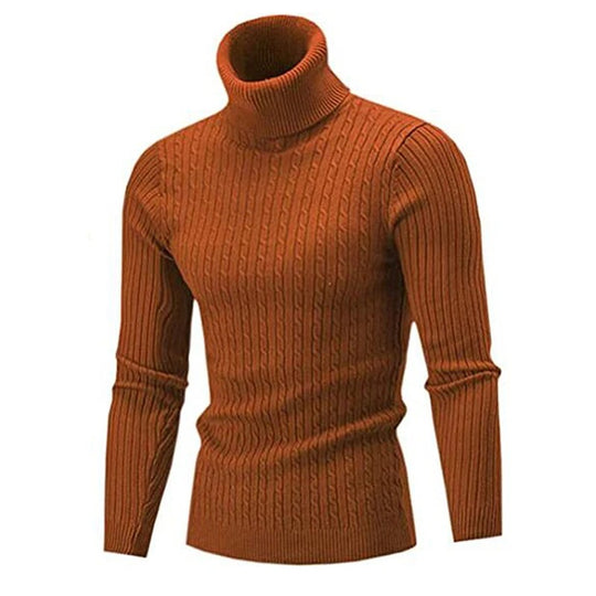 Pull à col roulé en tricot pour hommes