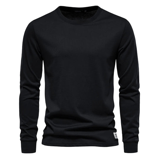 T-shirt à manches longues de couleur unie pour hommes
