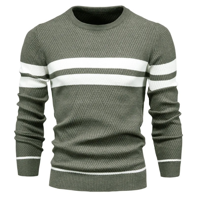 Pull à manches longues en patchwork pour hommes