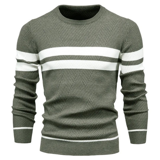 Pull à manches longues en patchwork pour hommes