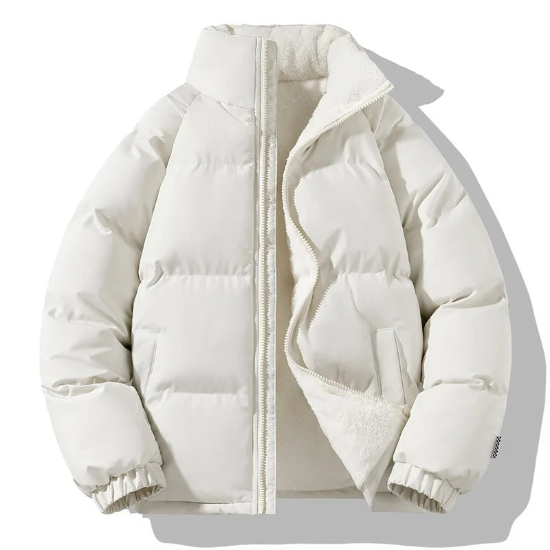 Veste à col montant en polaire épaisse pour hommes