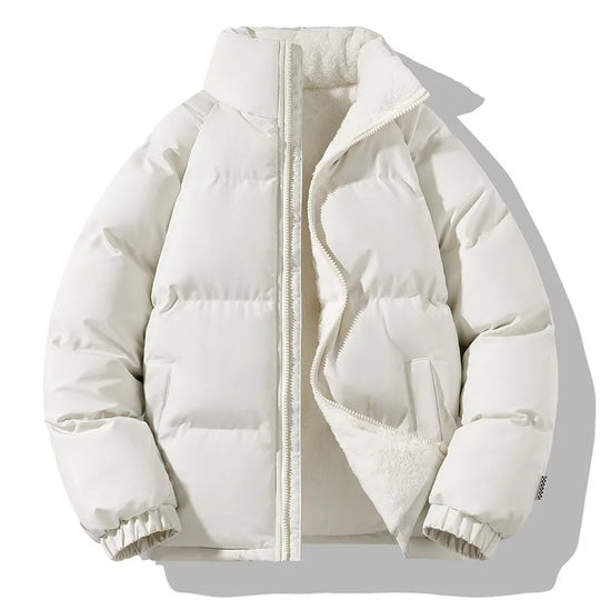 Veste à col montant en polaire épaisse pour hommes