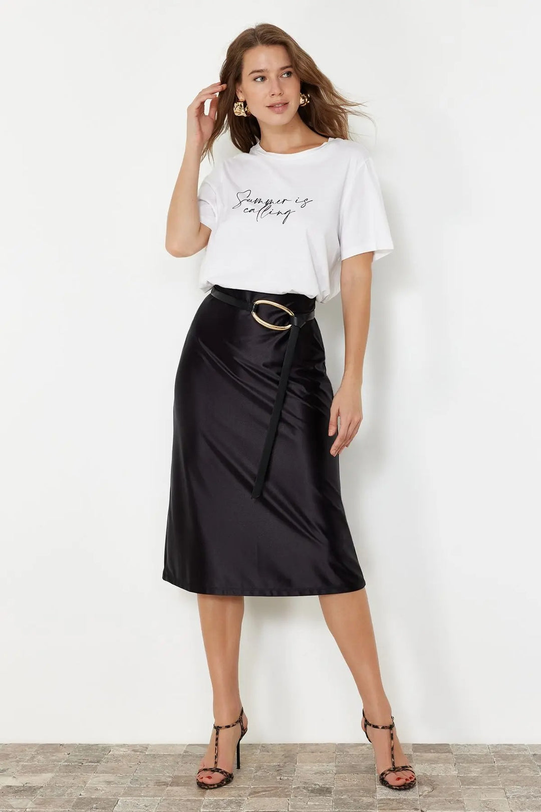 Jupe plissée décontractée en tricot pour femme