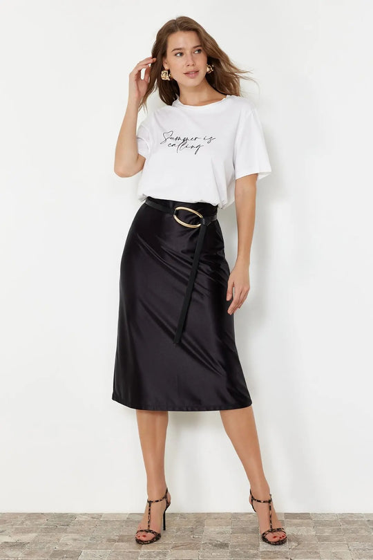 Jupe plissée décontractée en tricot pour femme
